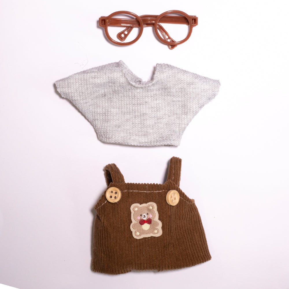 Labubu Back to School Outfit – Corduroy Pants, Top & Glasses